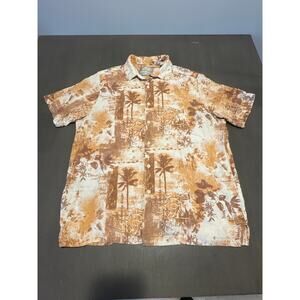 Margaritaville Button Shirt Size XL Men’s Soft Silk/Linen All Over Print Summer